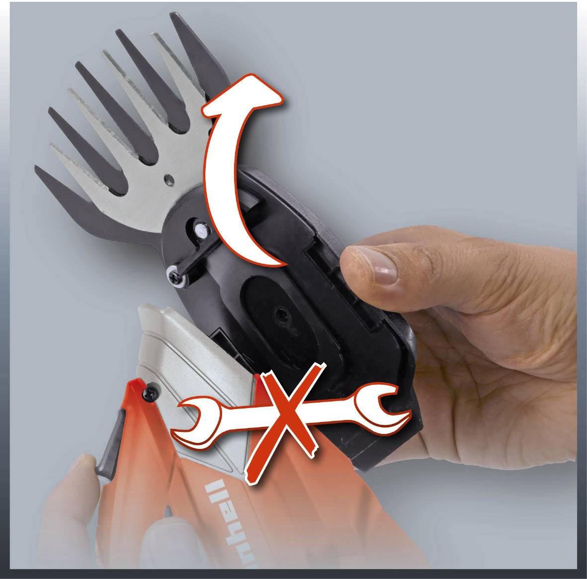 Einhell 3410381 GE-CG 7,2 Li Akku Strauchschere, Grasschere inkl. Akku 7.2 V Li-Ion