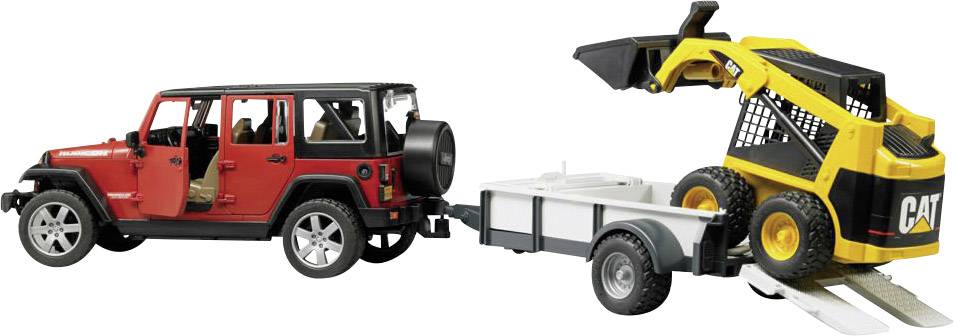 Bruder JEEP Wrangler Unlimited Rubicon mit Einachsanhänger und Cat Kompaktlader