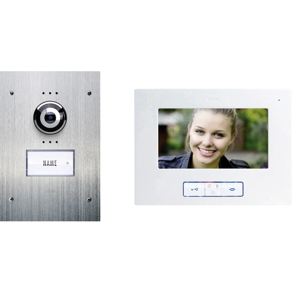 M-e modern-electronics Easy2wire VDB-9170 Video-Türsprechanlage Kabelgebunden Komplett-Set 1 Familienhaus Edelstahl, Weiß M-e modern-electronics Easy2wire VDB-9170 Video-Türsprechanlage Kabelgebunden Komplett-Set 1 Familienhaus Edelstahl, Weiß