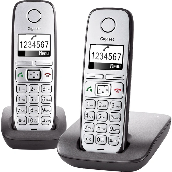 Gigaset E310 Duo Schnurloses Seniorentelefon Freisprechen Beleuchtetes Display Silber, Anthrazit Gigaset E310 Duo Schnurloses Seniorentelefon Freisprechen Beleuchtetes Display Silber, Anthrazit