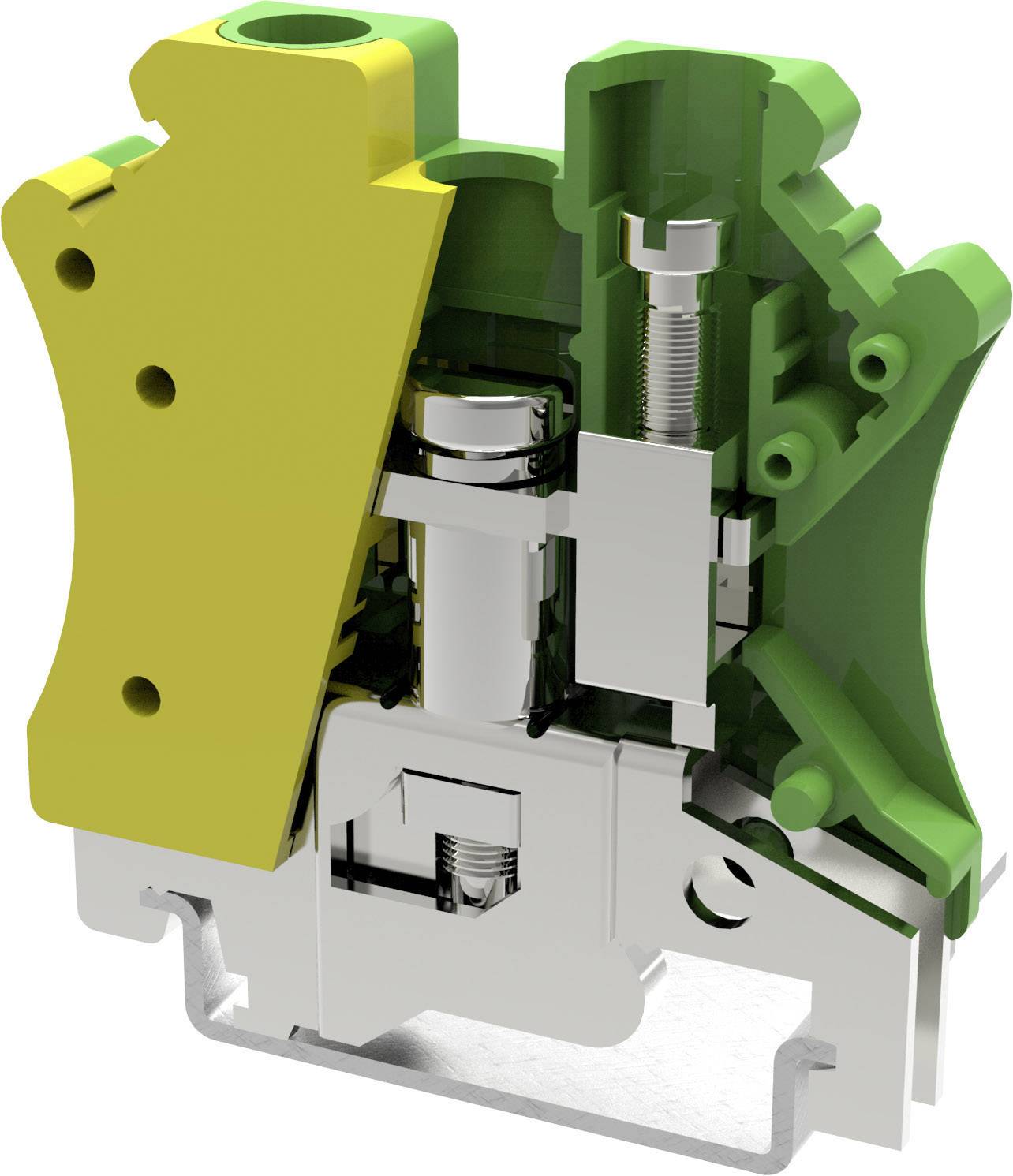 Degson PC4-PE-01P-1Y-00AH-1 Schutzleiterklemme 6.2 mm Schrauben Gelb, Grün
