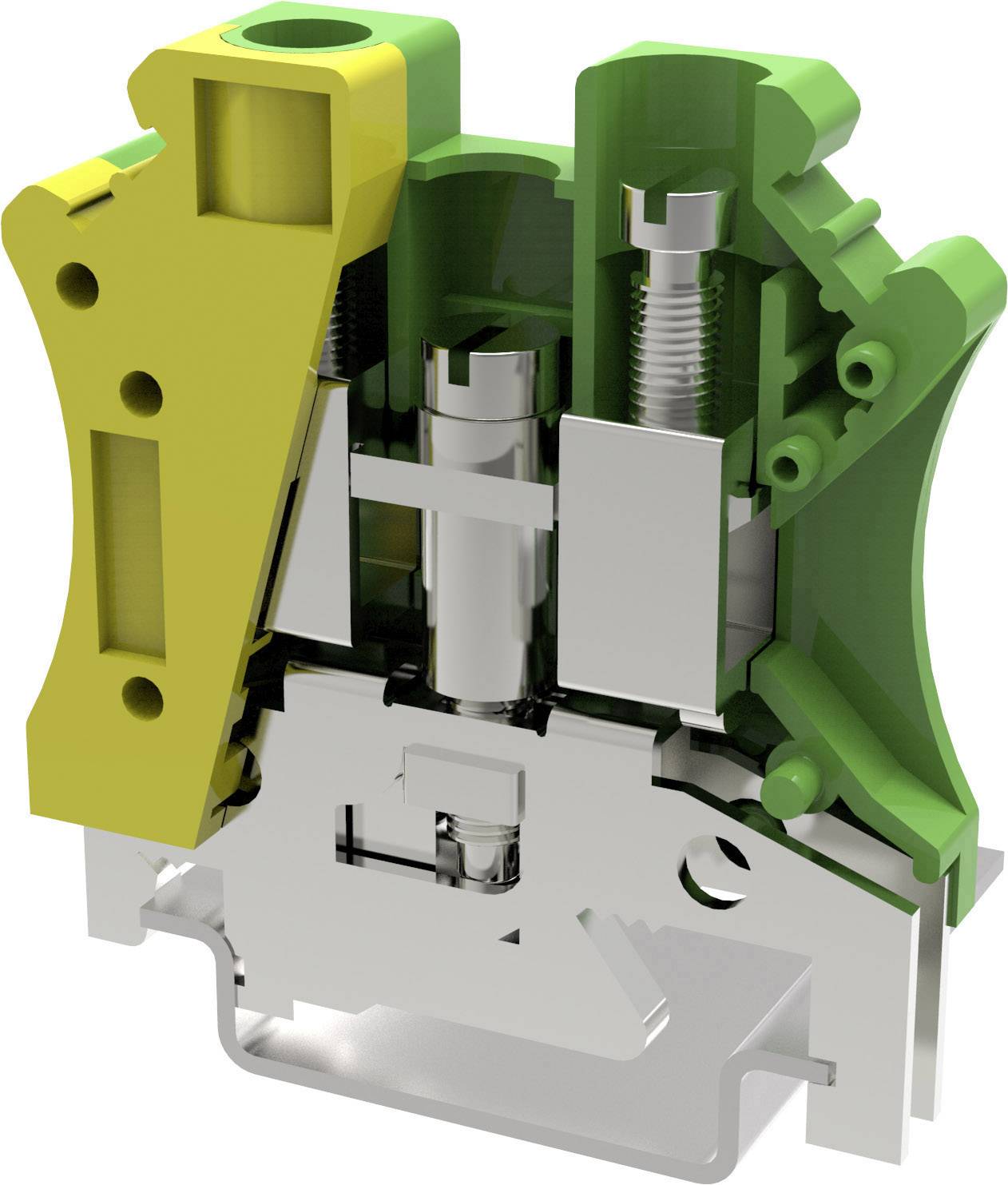 Degson PC10-PE-01P-1Y-00AH-1 Schutzleiterklemme 10.2mm Schrauben Gelb, Grün