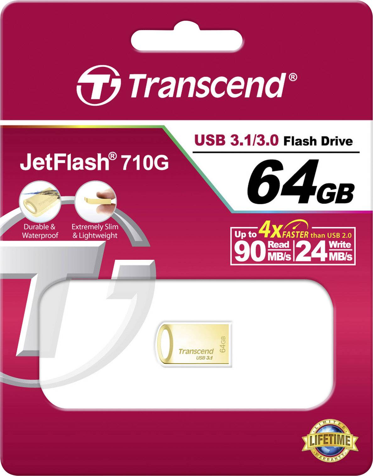 Transcend JetFlash® 710G USB-Stick 64GB Gold TS64GJF710G USB 3.1