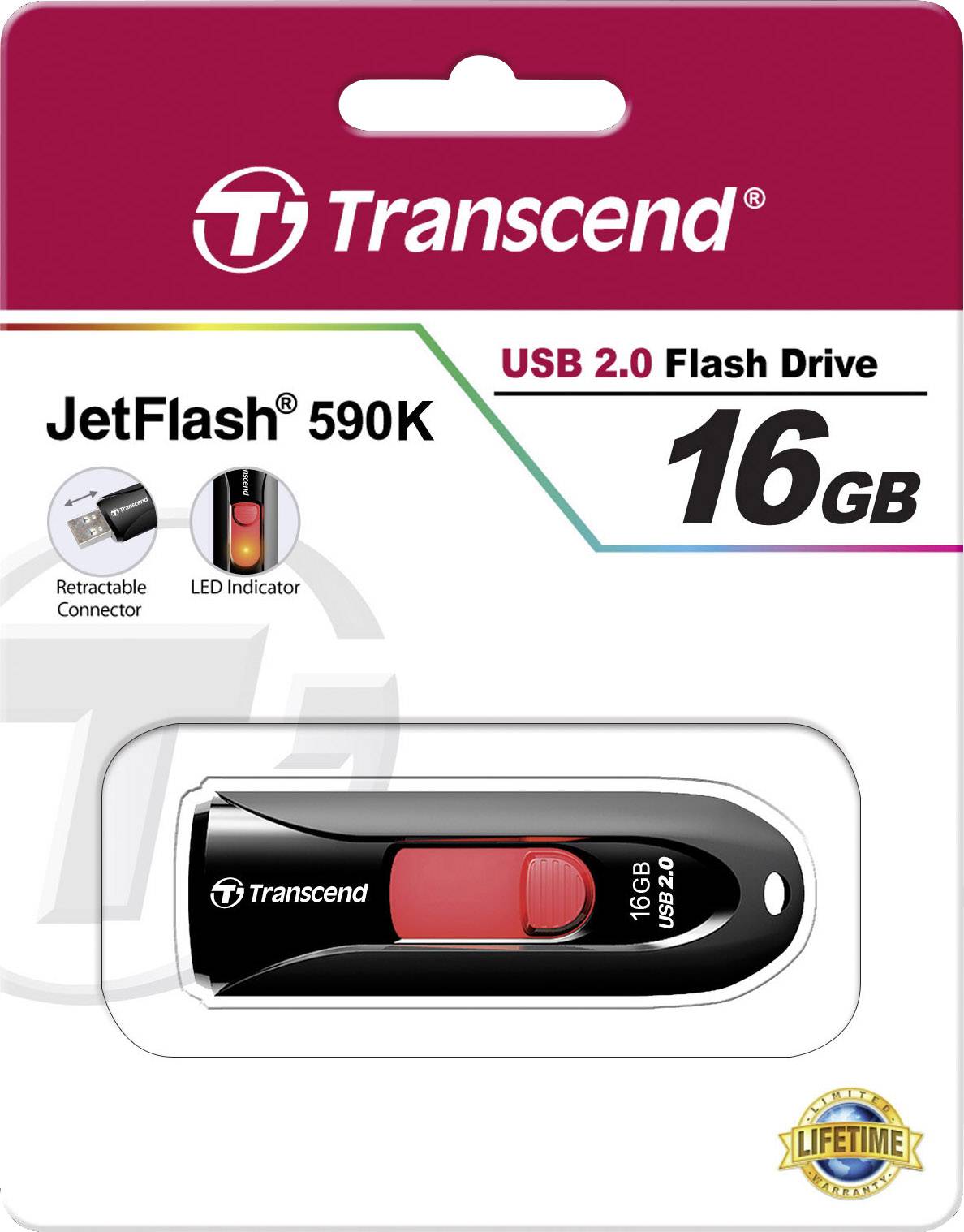 Transcend JetFlash 590 - USB-Flash-Laufwerk - 16 GB - USB 2.0
