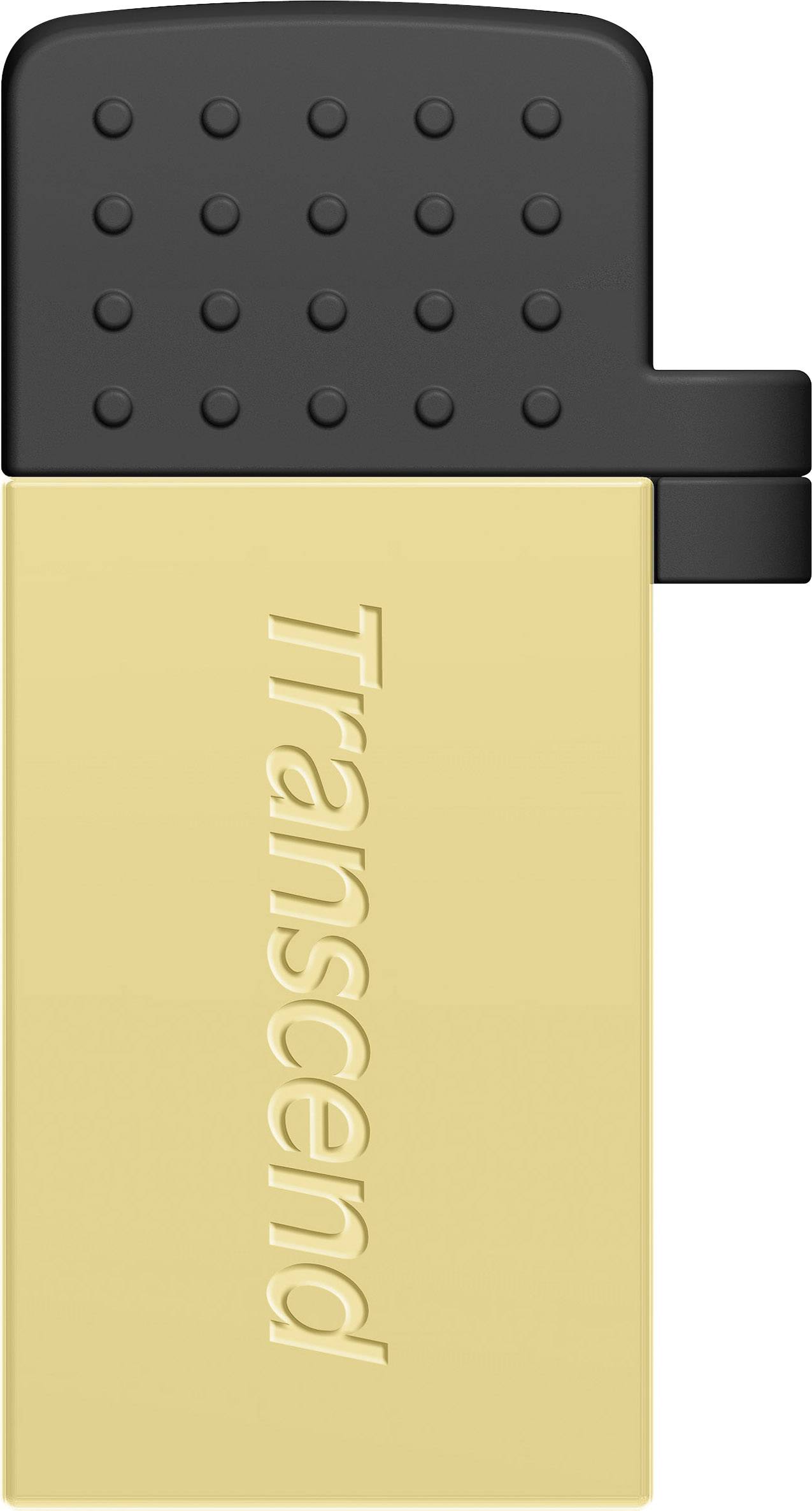 Transcend JetFlash® 380G USB-Zusatzspeicher Smartphone/Tablet Schwarz/Gold 64 GB USB 2.0, Micro USB 2.0