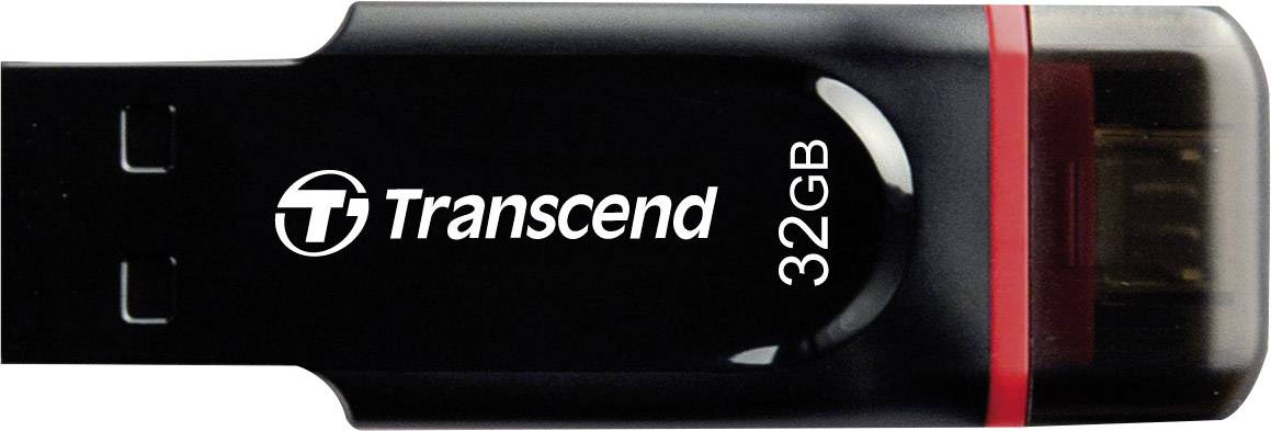 Transcend JetFlash® 340 USB-Zusatzspeicher Smartphone/Tablet Schwarz 32 GB USB 2.0, Micro USB 2.0