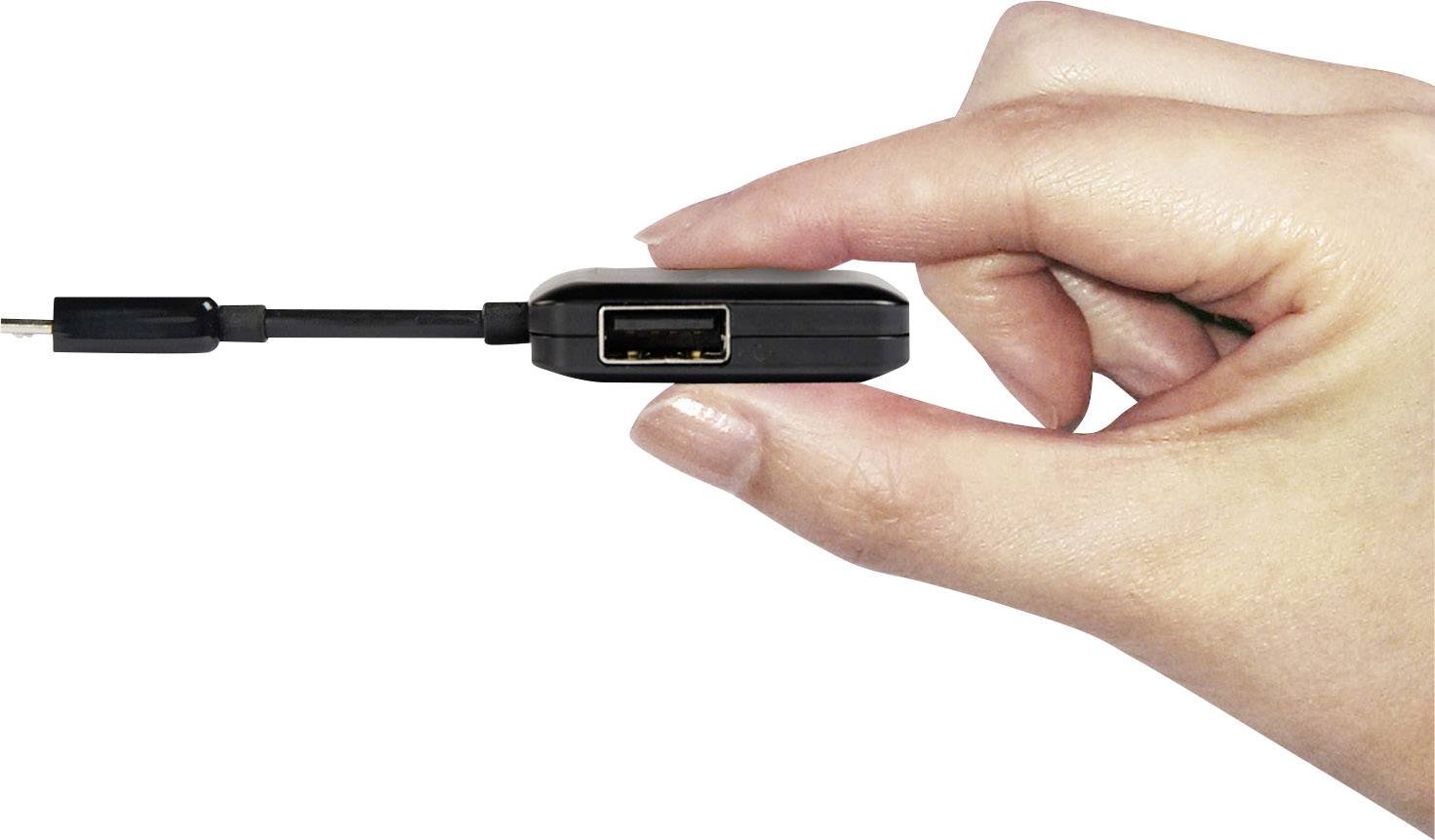 Transcend TS-RDP9K 1 Port USB 2.0-Hub mit eingebautem SD-Kartenleser, mit OTG-Funktion Schwarz