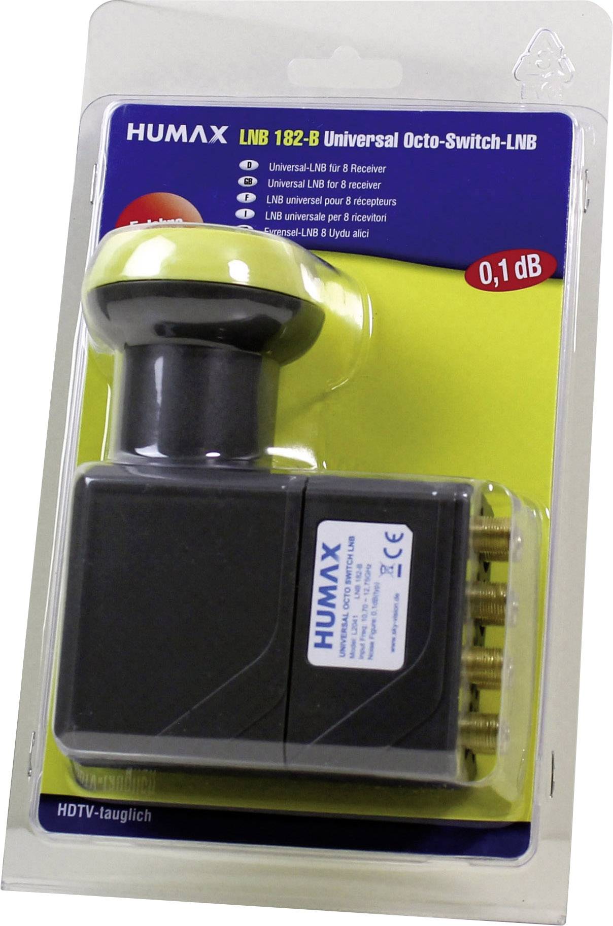 Humax 182-B Gold Octo-LNB Teilnehmer-Anzahl: 8 Feedaufnahme: 40mm mit Switch