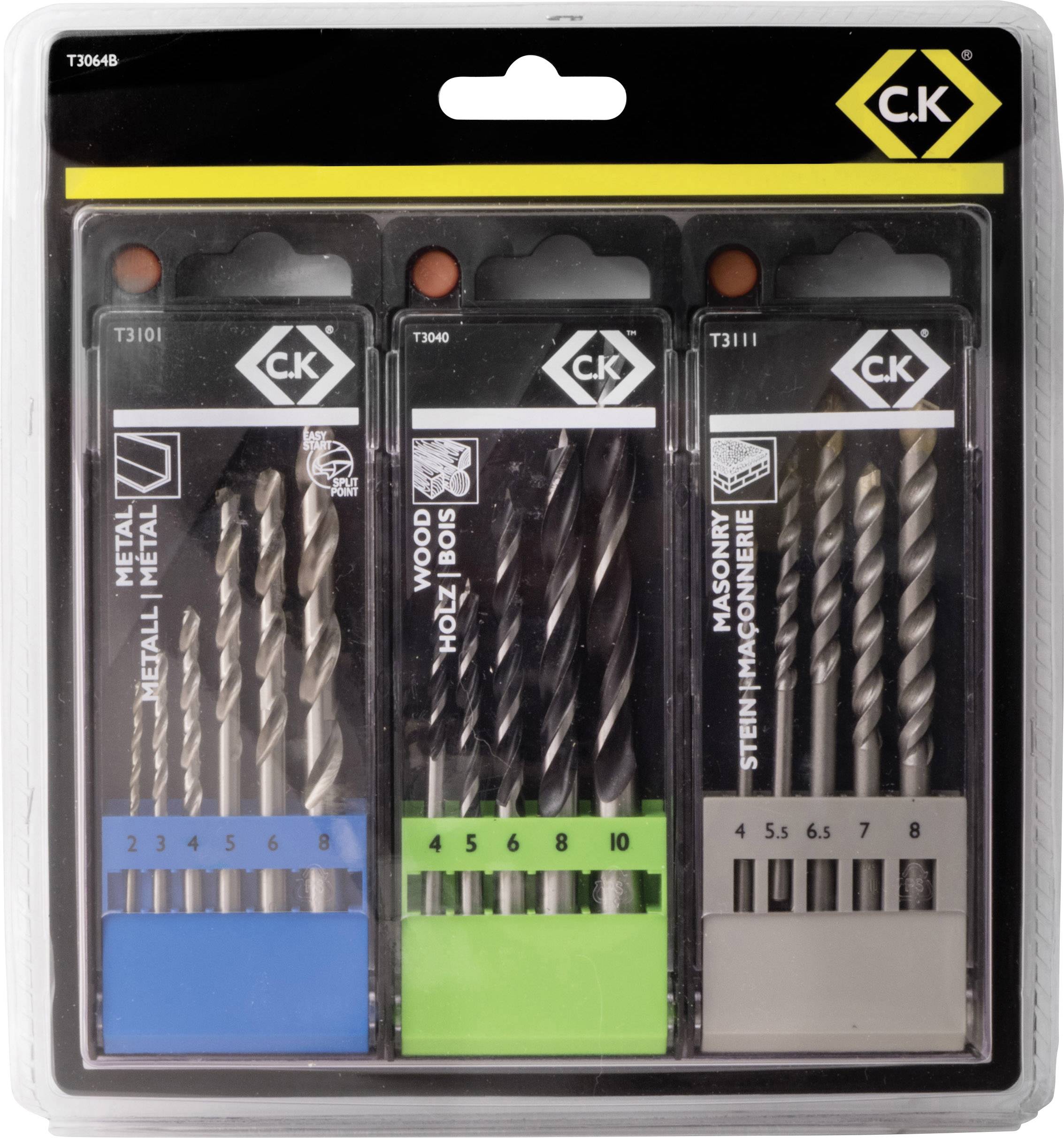 C.K T3064B 16teilig Universal-Bohrersortiment