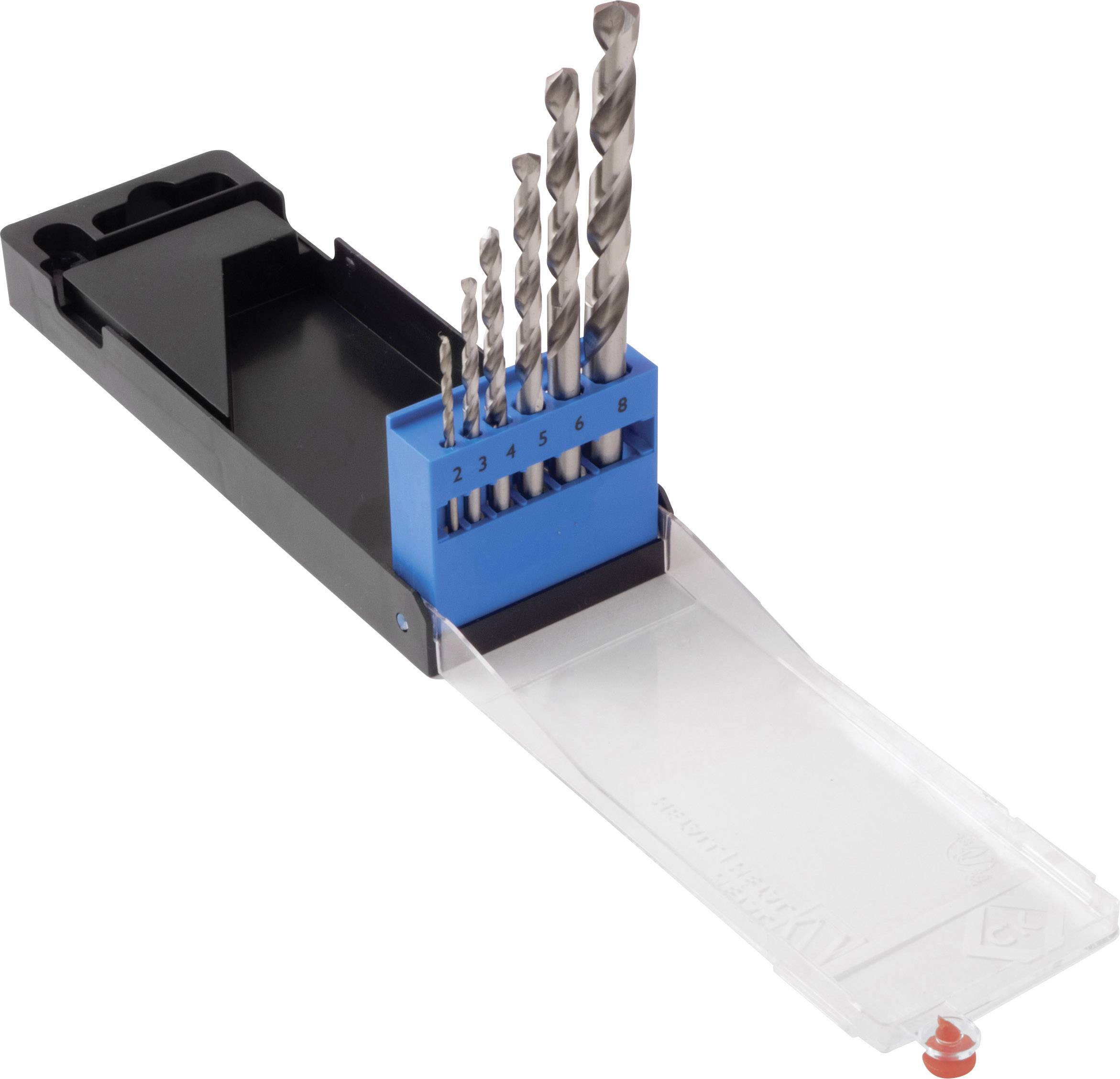 C.K T3101 HSS Metall-Spiralbohrer-Set 6teilig 2 mm, 3 mm, 4 mm, 5 mm, 6 mm, 8mm DIN 338 Zylinderschaft 1 Set