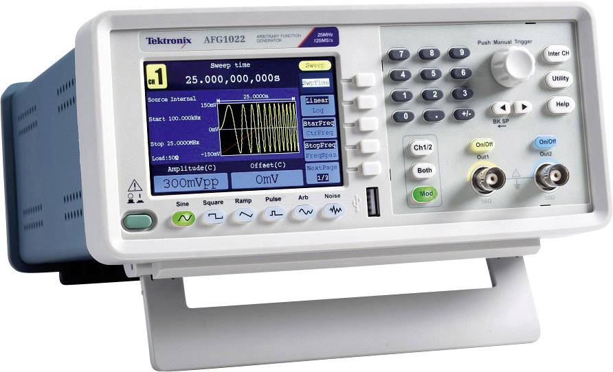 Tektronix AFG1022 Funktionsgenerator netzbetrieben 0.000001Hz - 25MHz 2-Kanal Arbiträr, Dreieck, Puls, Rechteck, Sinus, Rauschen