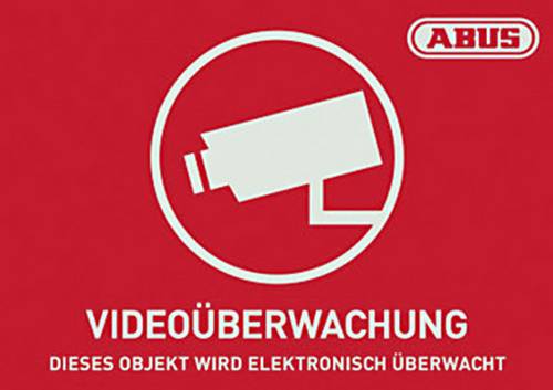 ABUS AU1420 Warnaufkleber Videoüberwachung Sprachen Deutsch (B x H) 148 mm x 105 mm