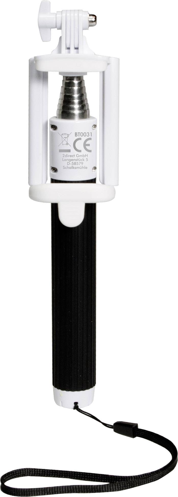LogiLink BT0031 Selfie Stick 8.5 cm Schwarz, Silber