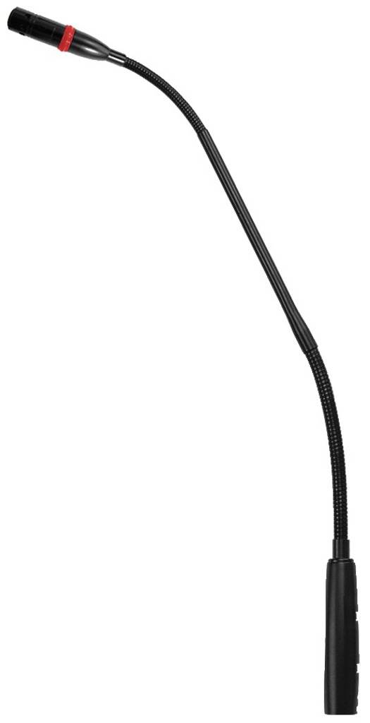 Ein schlankes Gooseneck-Mikrofon zur Tonaufnahme, anpassbar dank flexibler Halterung. Ideal für Rednerpulte und Konferenzen.