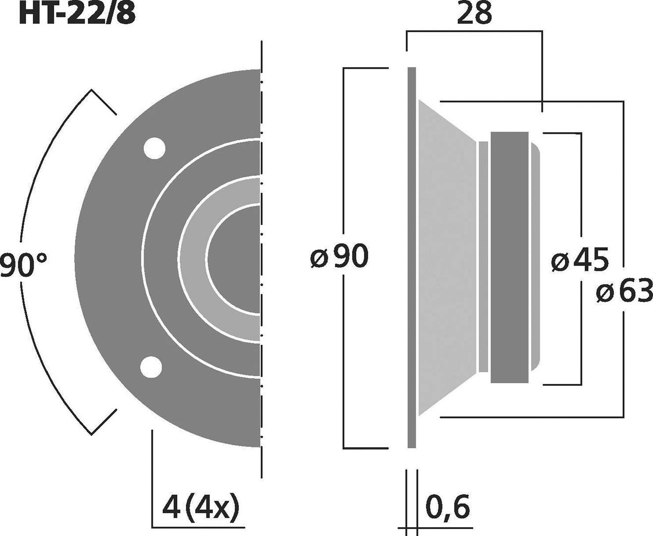 Monacor HT-22/8 Hochton-Kalotte 10 W 8 Ω