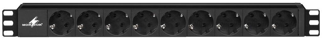 Rack-Steckdosenleiste Monacor RCS-92/SW 1 HE