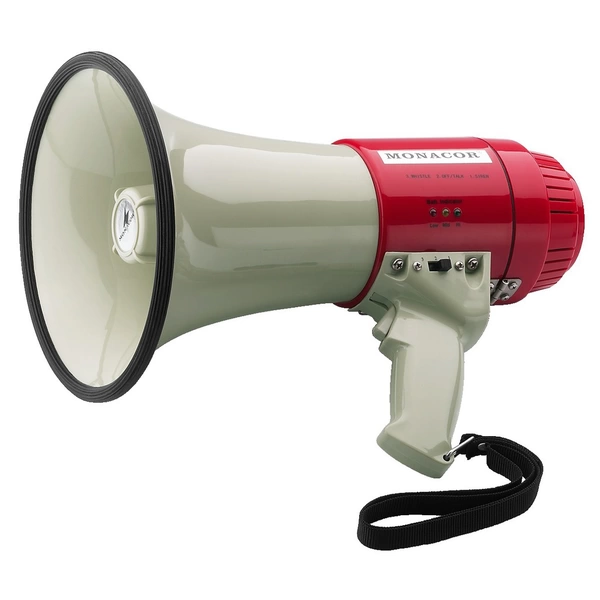 Monacor TM-22 Megaphon mit Haltegurt, integrierte Sounds Monacor TM-22 Megaphon mit Haltegurt, integrierte Sounds