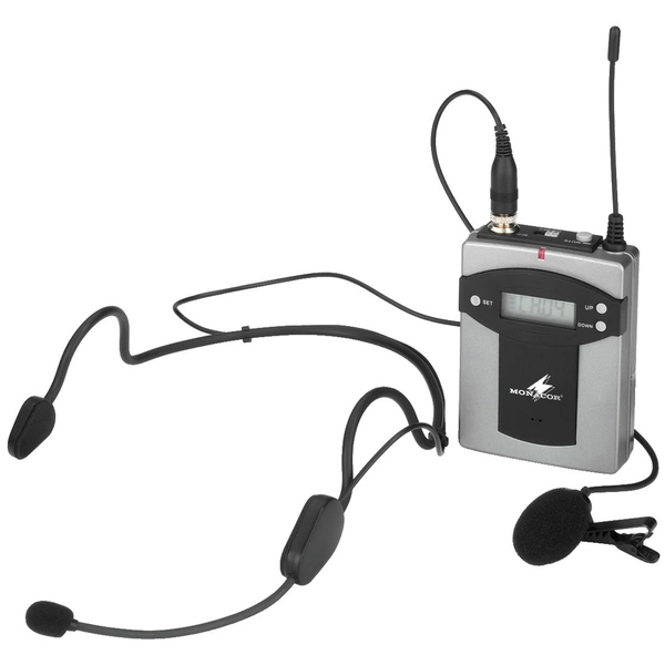 Monacor TXA-800HSE Headset Sprach-Mikrofon Übertragungsart (Details):Funk, Kabellos Metallgehäuse, Schalter Audio, stereo Monacor TXA-800HSE Headset Sprach-Mikrofon Übertragungsart (Details):Funk, Kabellos Metallgehäuse, Schalter Audio, stereo