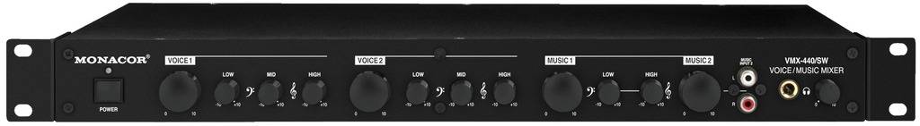 Monacor VMX-440/SW 19 Zoll Mischpult Anzahl Kanäle:4
