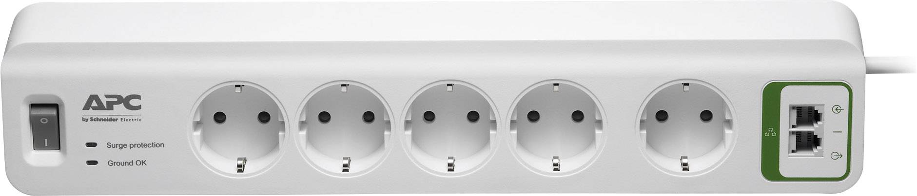 APC PM5T-GR Überspannungsschutz-Steckdosenleiste 5fach Weiß Schutzkontakt 1 St.