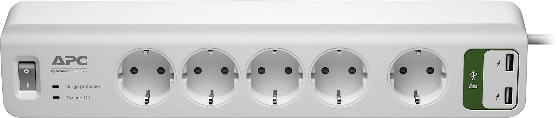 APC PM5U-GR Überspannungsschutz-Steckdosenleiste 5fach Weiß Eurostecker 1 St.