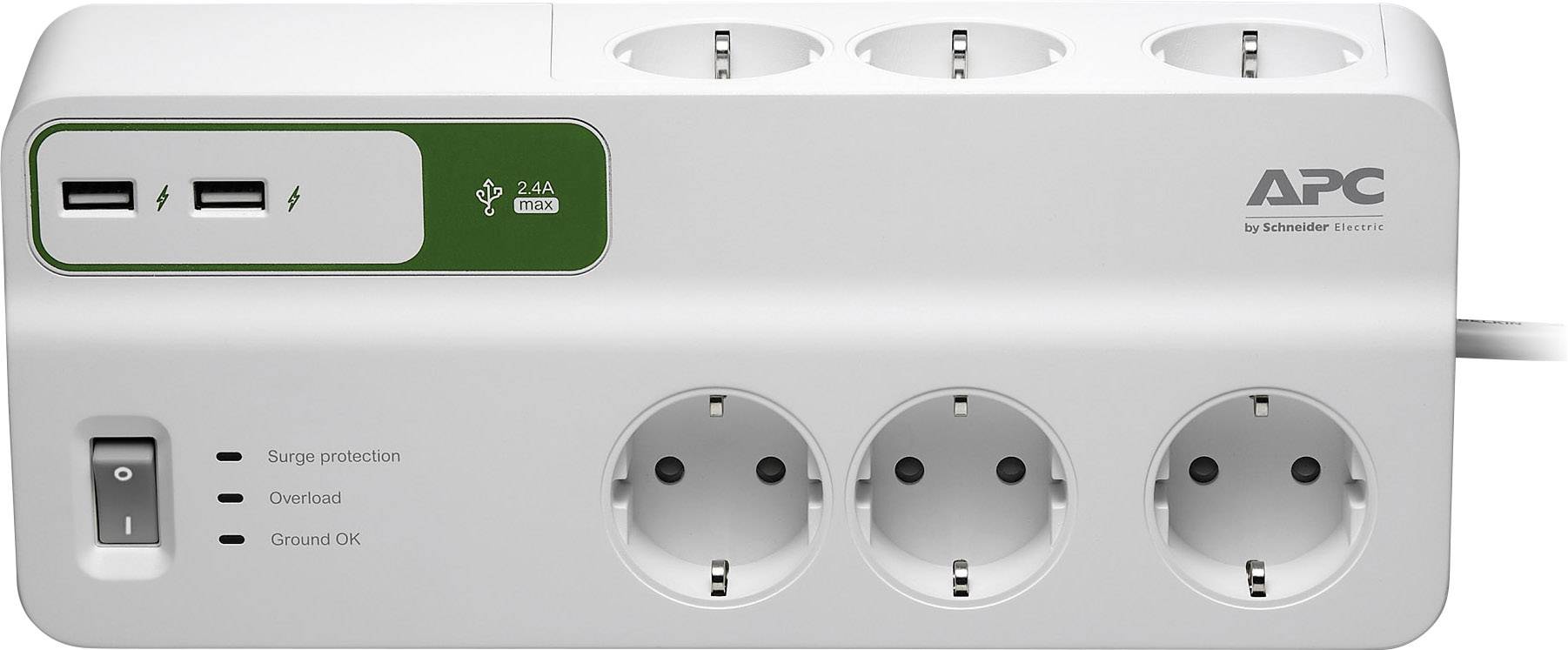 APC PM6U-GR Überspannungsschutz-Steckdosenleiste 6fach Weiß Schutzkontakt 1 St.