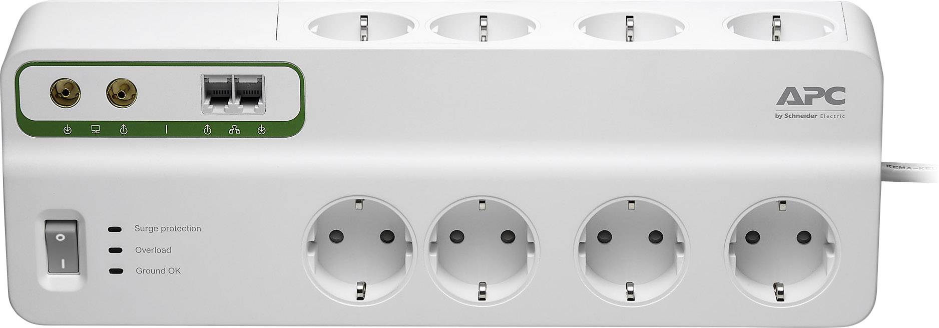 APC PMF83VT-GR Überspannungsschutz-Steckdosenleiste 8fach Weiß Schutzkontakt 1St.