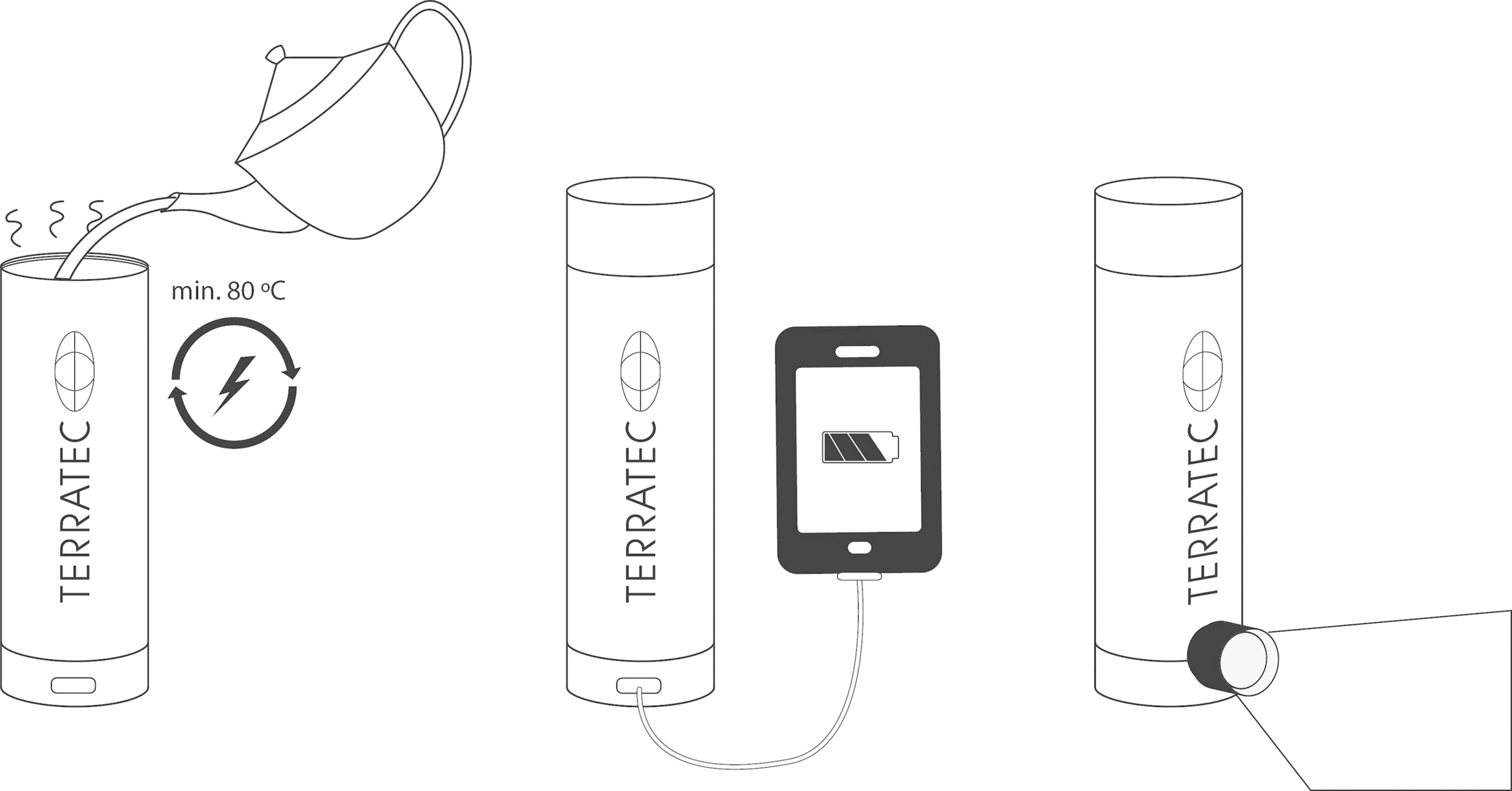 Terratec Hotpot 1200 Powerbank 1200 mAh Li-Ion Silber