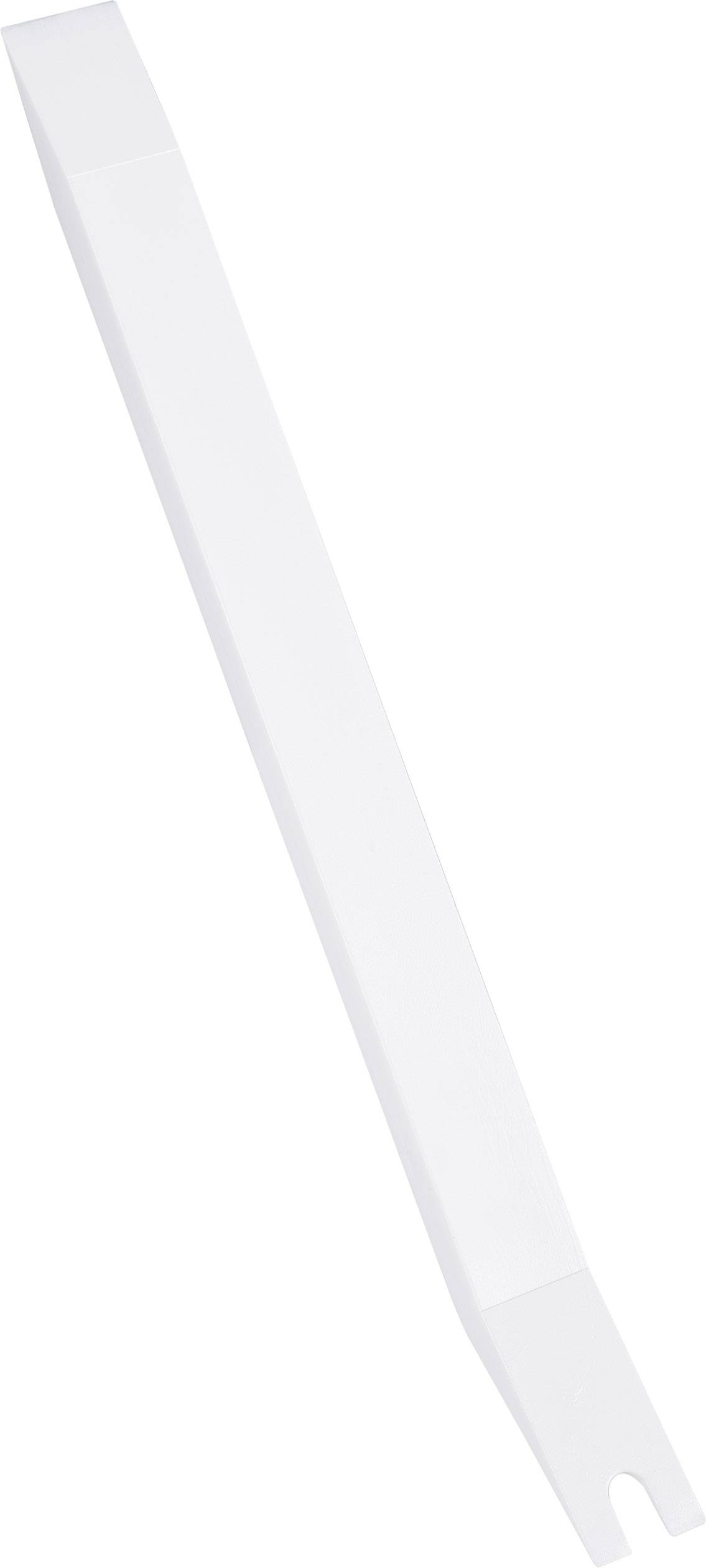 Ein weißer, langer Kamm, hauptsächlich verwendet zum Entwirren von Haaren, mit einer gebogenen Spitze für besseren Halt.