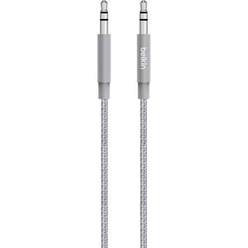 Belkin AV10164bt04-GRY Klinke Audio Anschlusskabel [1x Klinkenstecker 3.5 mm - 1x Klinkenstecker 3.5 mm] 1.20 m Grau gesleeved
