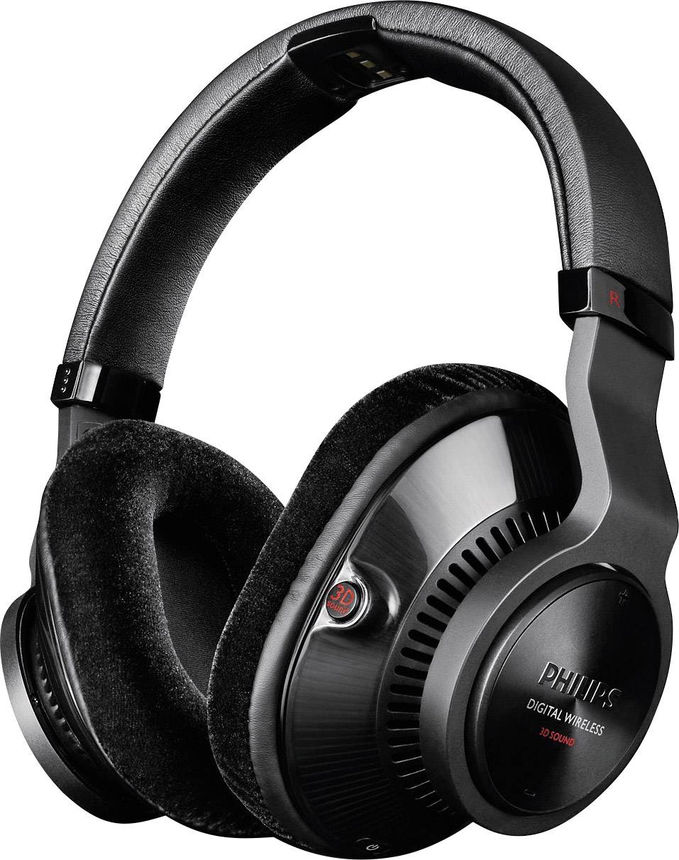 Philips SHD9200 Over Ear Kopfhörer Funk Schwarz Lautstärkeregelung, Surround-Sound