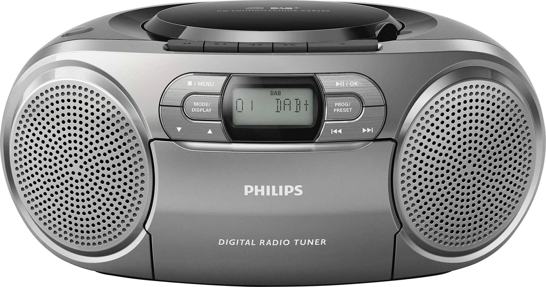 Philips AZB600 DAB+ CDRadio AUX, CD, DAB+, Kassette, UKW Silber, A020