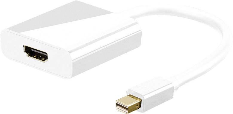 Goobay 67880 HDMI / DisplayPort Adapter [1x Mini-DisplayPort Stecker - 1x HDMI-Buchse] Weiß vergoldete Steckkontakte 20.00 cm