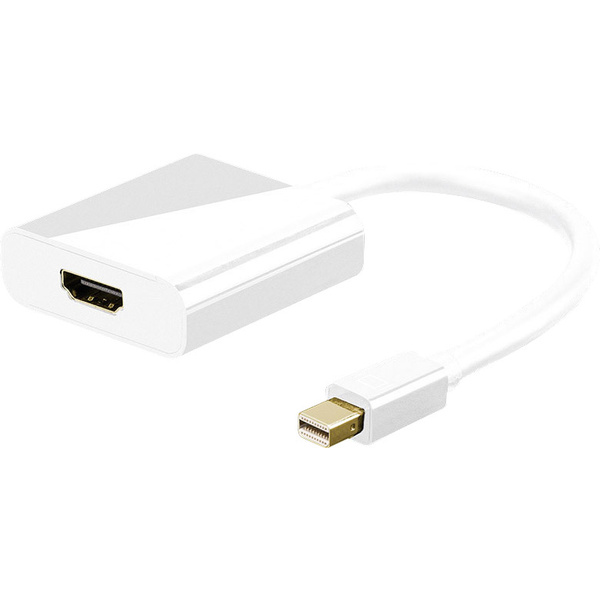 Goobay HDMI / DisplayPort Adapter [1x Mini-DisplayPort Stecker - 1x HDMI-Buchse] Weiß vergoldete St