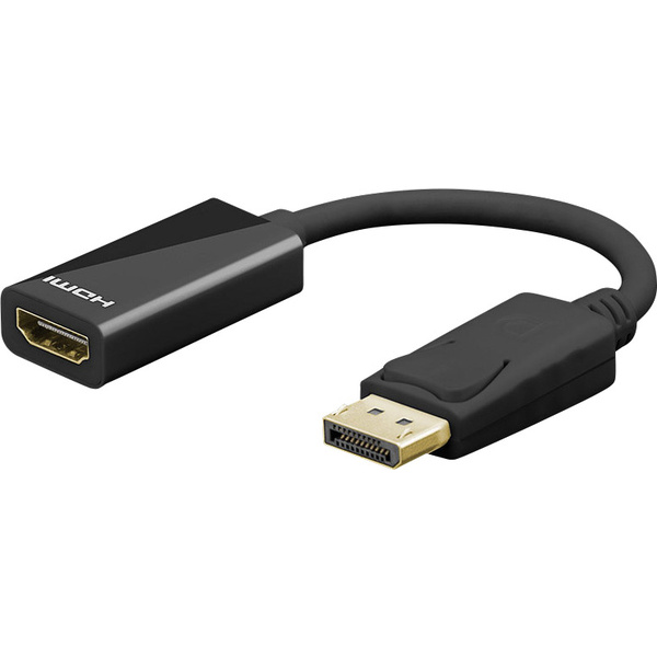 Goobay HDMI / DisplayPort Adapter [1x DisplayPort Stecker - 1x HDMI-Buchse] Schwarz vergoldete Stec
