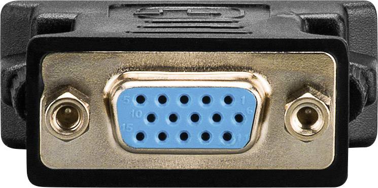 Goobay 69937 DVI / VGA Adapter [1x DVI-Stecker 24+5pol. - 1x VGA-Buchse] Schwarz vergoldete Steckkontakte