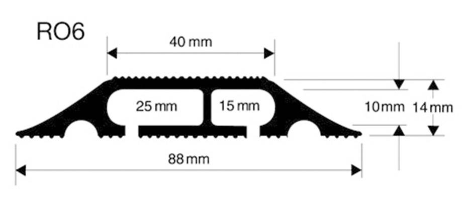 Vulcascot Kabelbrücke 26302135 Gummi Schwarz Anzahl Kanäle: 2 9000mm Inhalt: 1St.
