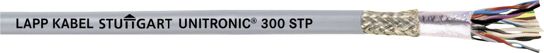 Ein graues Kabel mit der Aufschrift 'LAPP KABEL STUTTGART UNITRONIC® 300 STP'. Es zeigt die freigelegten, farbigen Adern am Ende des Kabels.