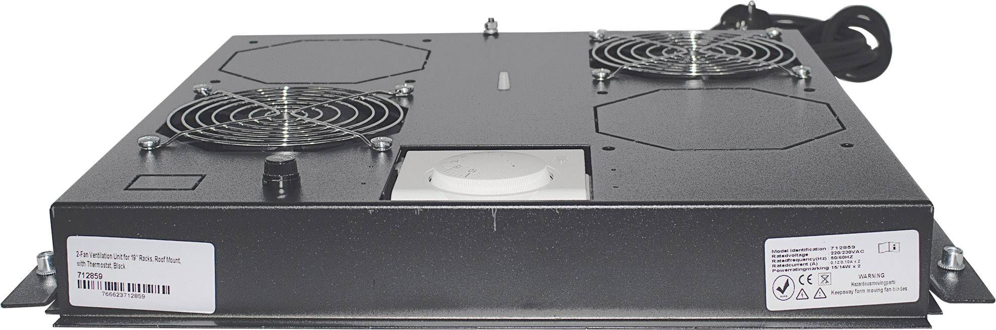 Intellinet 712859 19 Zoll 2 x Netzwerkschrank-Lüfter 1 HE Schwarz