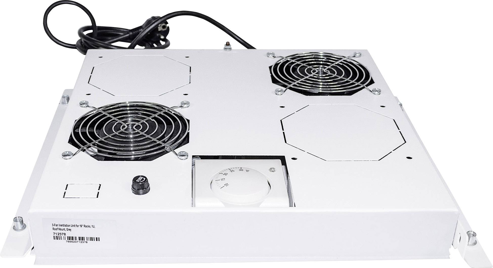 Intellinet 712781 19 Zoll 2 x Netzwerkschrank-Lüfter 1 HE Grau