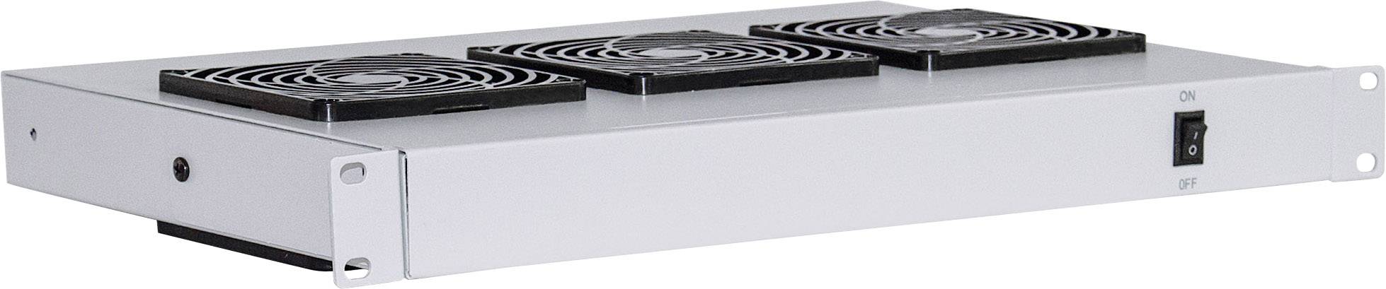 Intellinet 712378 19 Zoll 3 x Netzwerkschrank-Lüfter 1 HE Grau