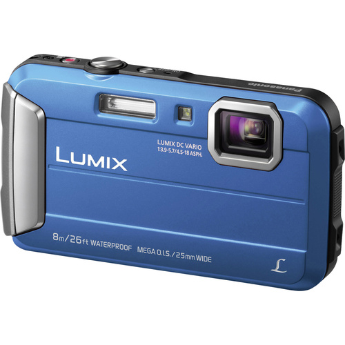 Panasonic DMC-FT30EG-A Digitalkamera 16.1 Megapixel Opt. Zoom: 4 x Blau Unterwasserkamera, Frostbeständig, Spritzwassergeschützt