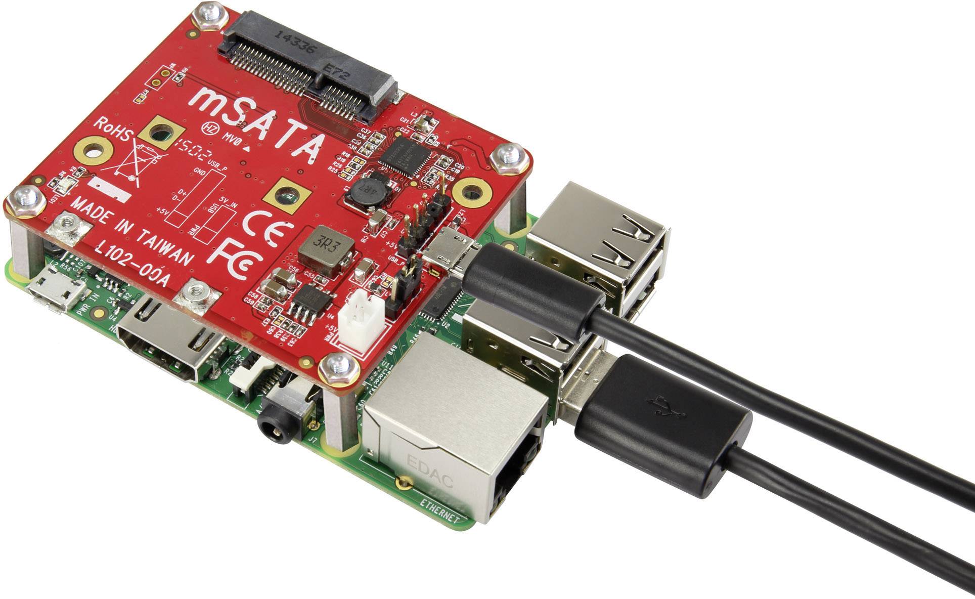 Renkforce USB/mSATA-Converter Shield Passend für (Entwicklungskits): Raspberry Pi®