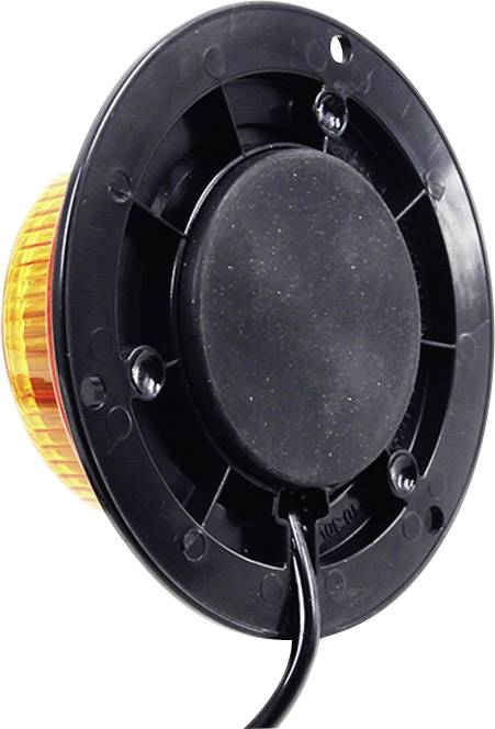 Rundes, orange Seitenmarkierungslicht mit schwarzer Rückseite und Anschlusskabel, häufig an Fahrzeugen zur Erhöhung der Sichtbarkeit verwendet.