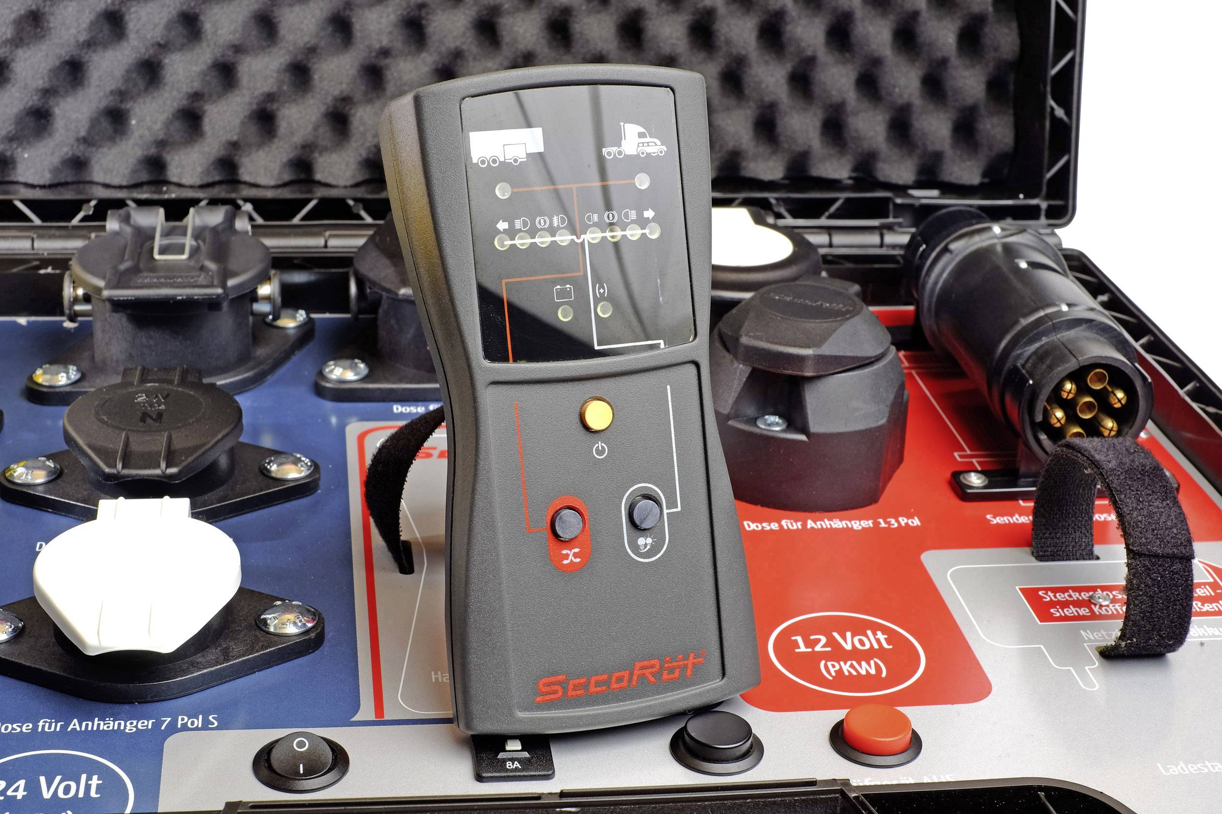 SecoRüt 40410 Wireless ControlCase Funk Anhängerprüfkoffer 12 V, 24V Pole:7/13/15