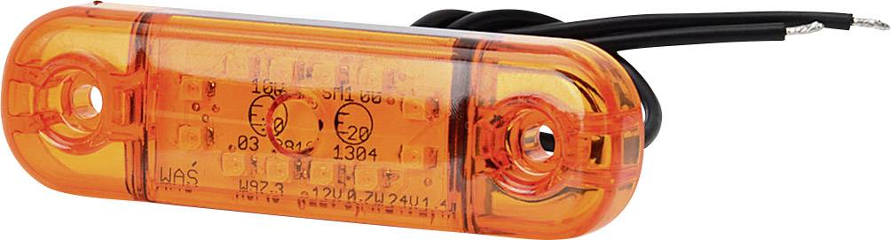 SecoRüt Umriss-Markierungsleuchte Offene Kabelenden Markierungsleuchte seitlich 12 V, 24 V Orange Klarglas