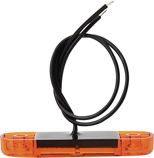 SecoRüt Umriss-Markierungsleuchte Offene Kabelenden Markierungsleuchte seitlich 12 V, 24 V Orange Klarglas
