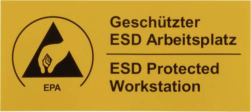 Wolfgang Warmbier ESD-Warnschild Gelb, Schwarz (L x B) 90mm x 40mm 2850.4090.DE selbstklebend