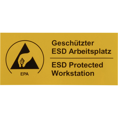 Wolfgang Warmbier ESD-Warnschild Gelb, Schwarz (L x B) 90 mm x 40 mm 2850.4090.DE selbstklebe