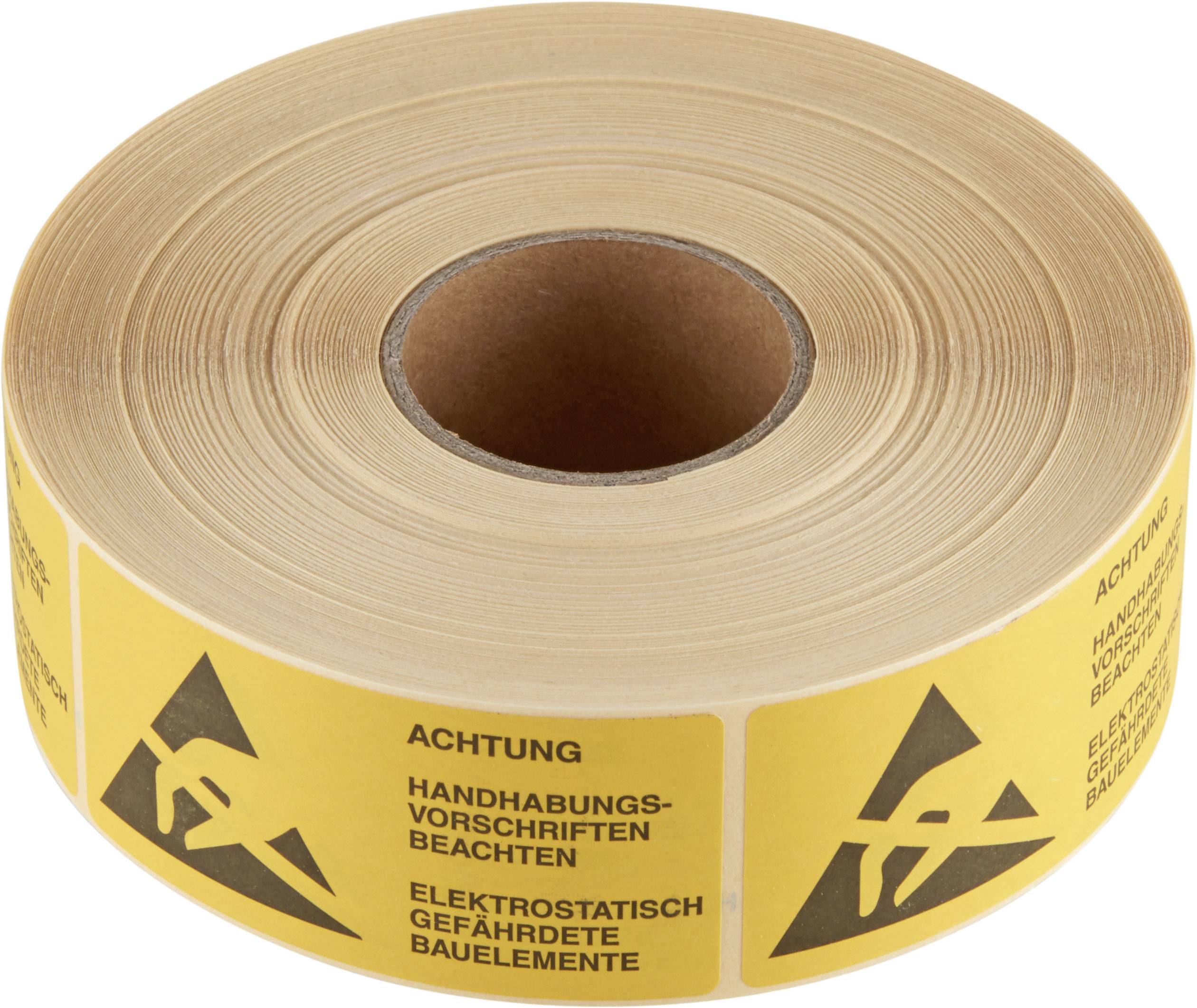 Wolfgang Warmbier ESD-Warnschild 1000 St. Gelb, Schwarz (L x B) 75mm x 36mm 2850.3675.D selbstklebend